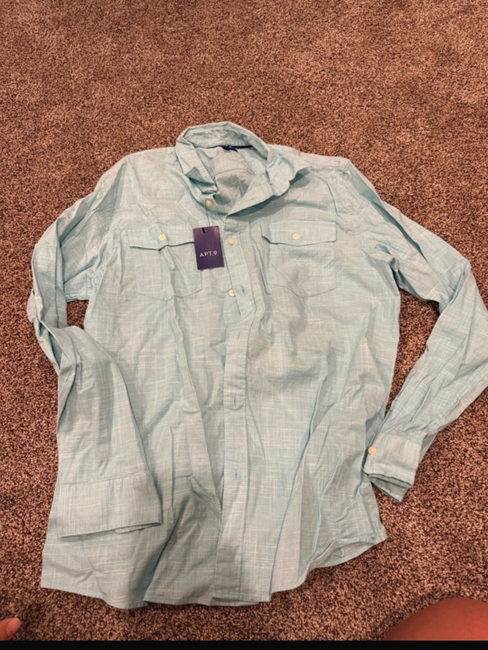 Apt. 9 Men's Light Aqua Button-Up Shirt Jacket